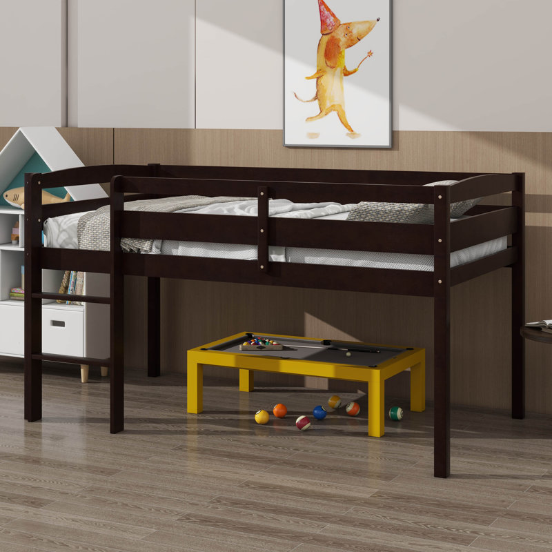 Lit mezzanine en bois Cozy Short, Espresso