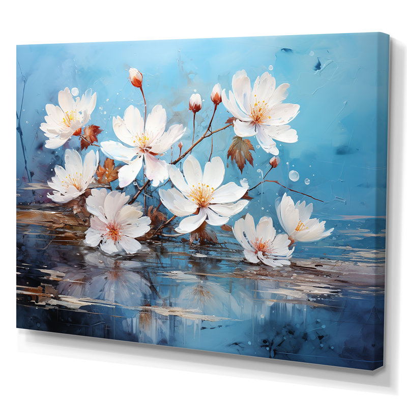 Méditation réfléchissante sur le lotus, H 30 po x l 40 po x P 1,5 po, Toile tendue