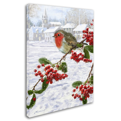 Armand 'Robin on Berries' Print on Canvas