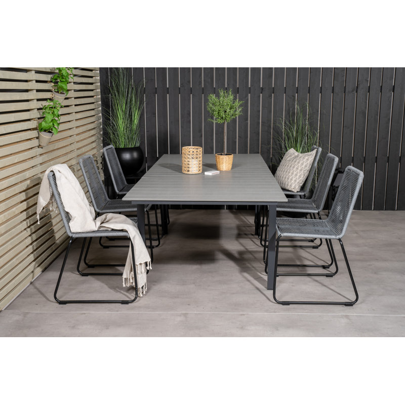 Aldwick 6 - Person Patio Dining Set with Extendable Rectangular Table