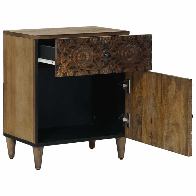 50cm W Solid Wood Bedside Table