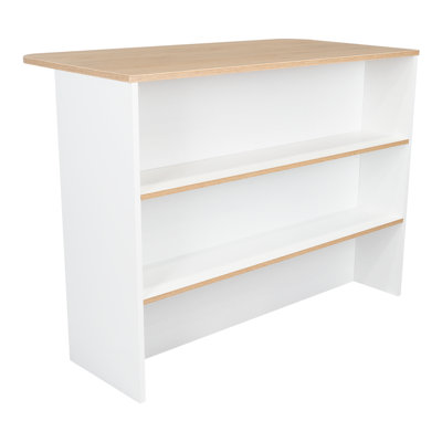 Meesam Crete Kitchen Island Pearl, White/Light Pine by Latitude Run