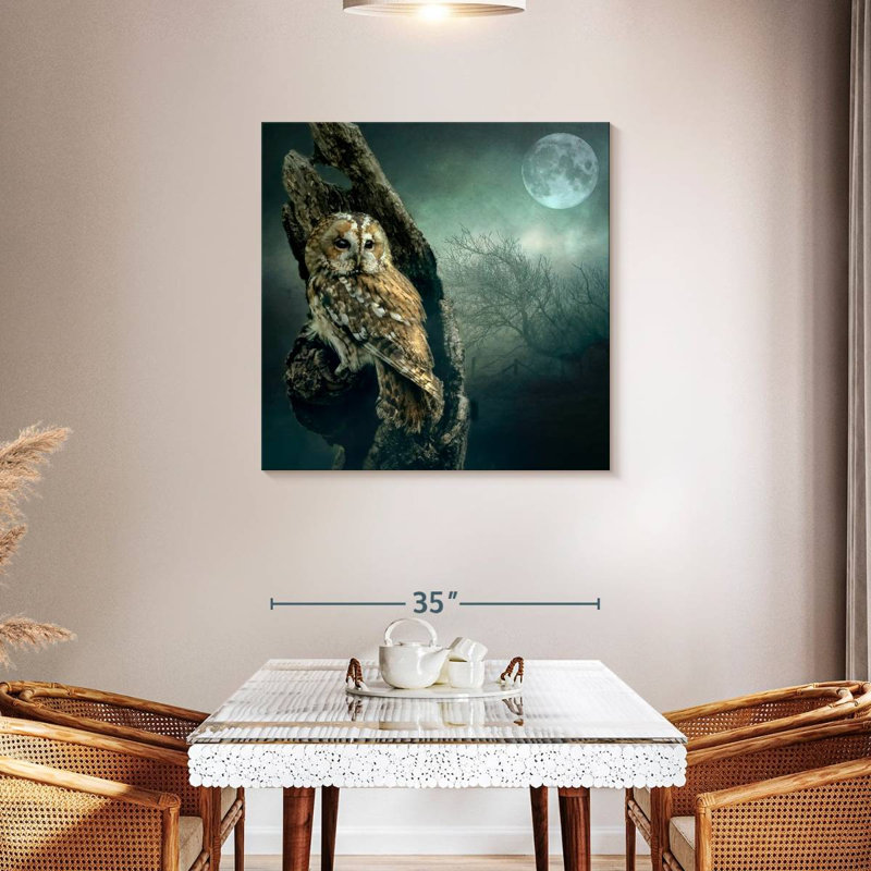 Brampt Owl At Night, 36" H x 36" W