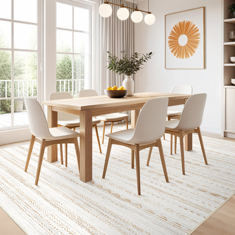 Modern Geometric Area Rug Moroccan Washable Low Pile Carpet Non-Slip Abstract Pattern Soft Floor Mat, Rectangle 9' x 12'