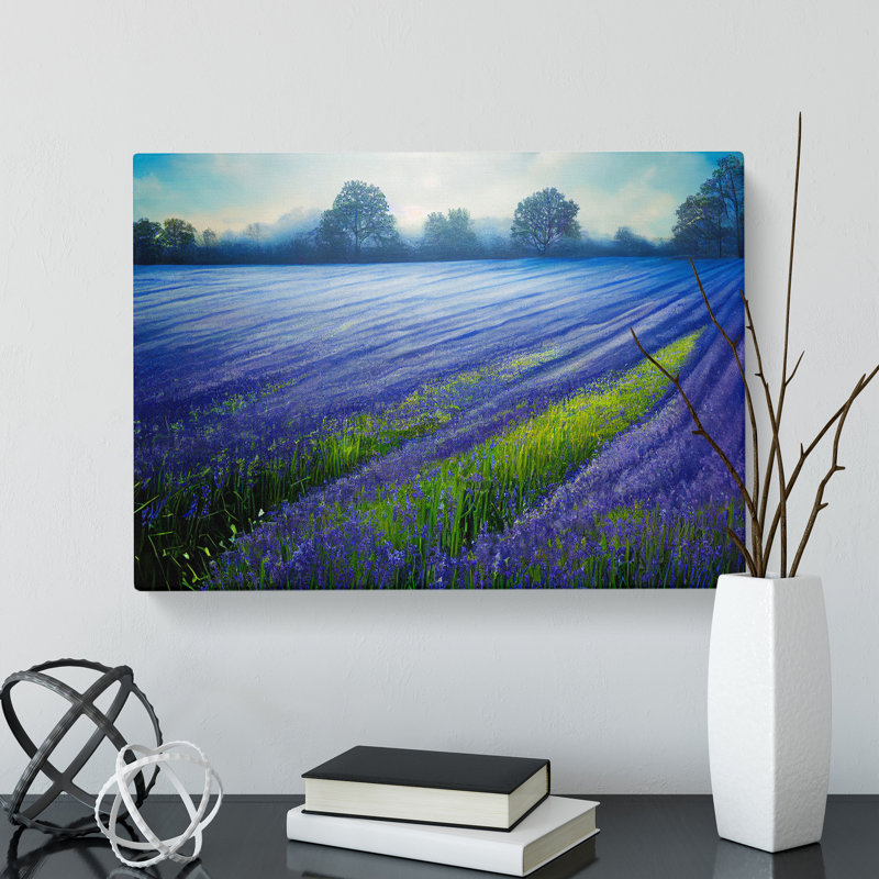 Magnetic Bluebell Field - Wrapped Canvas, 35cm H x 50cm W x 3cm D
