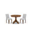 L'ensemble de table à manger moderne 3 pièces Mid Century comprend une table en bois et 2 chaises rembourrées en polyester gris clair, noyer antique-116607650-107905874