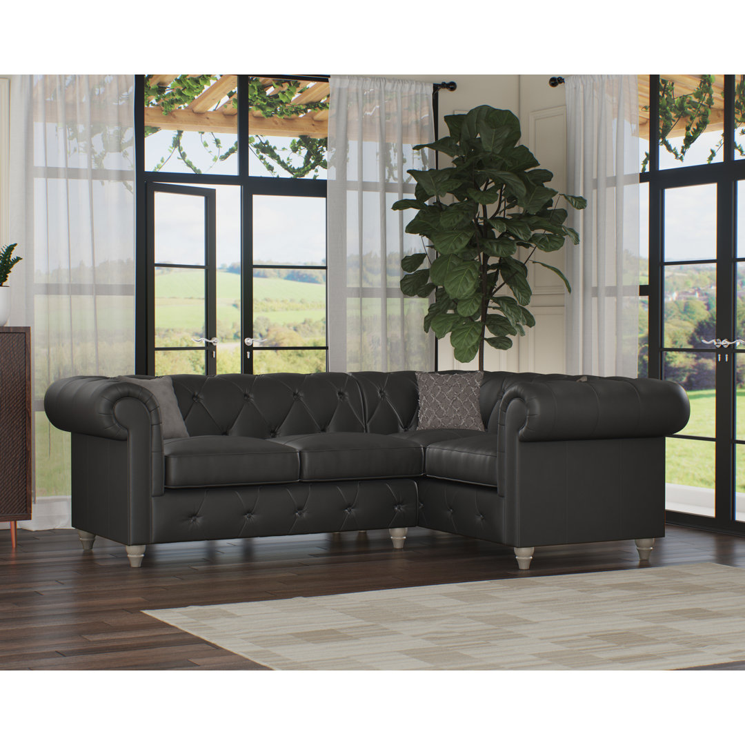 Melrose 3 Seater Leather Corner Sofa