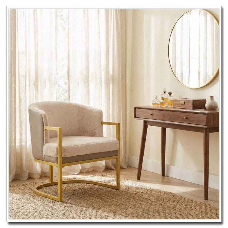 Chaise de lecture rembourrée Modern, Brun