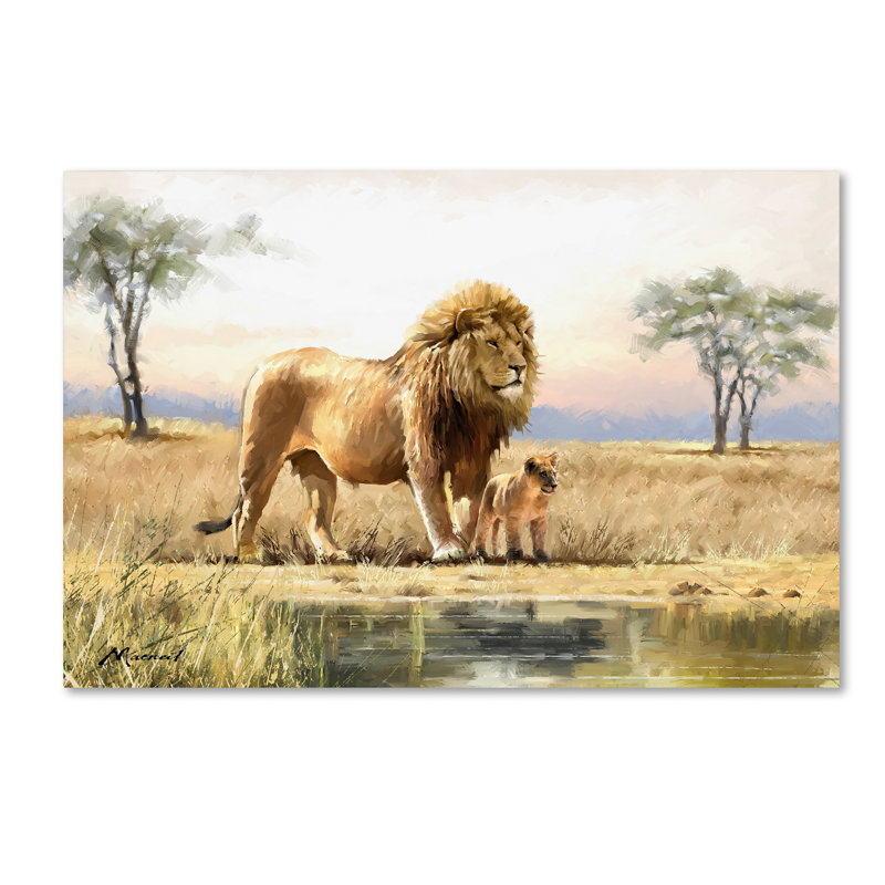 Armand «Lion», reproduction sur toile, H 30 po x l 47 po x P 2 po