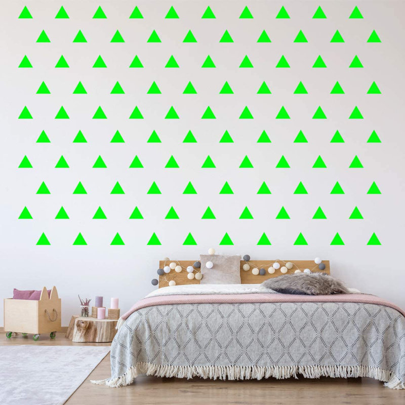 Abstract Non-Wall Damaging Wall Decal, 1.75" H x 2" W x 0.5" D, Lime Green