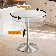 Ojavi Bistro Pub Table Round Adjustable Height Bar Cocktail Table Dining Table with Chrome Base