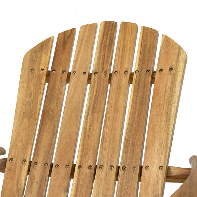 Folding Adirondack Chair Outdoor Wooden Accent Furniture Fire Pit Lounge Chairs,Foldable Design For Patio & Garden Relaxation With Slatted Back & Wide Armrests