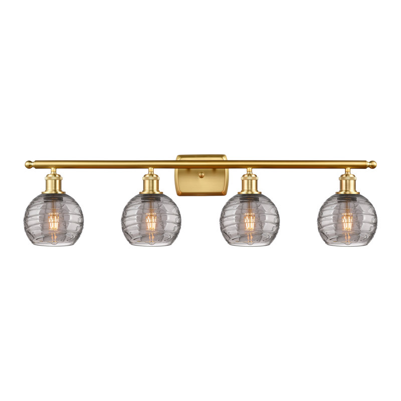 4 - Light Dimmable Vanity Light, Satin Gold