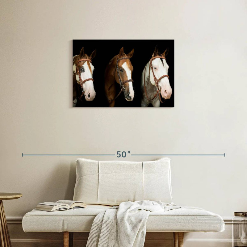 Chevaux peints américains Brampt, H 20 po x l 30 po