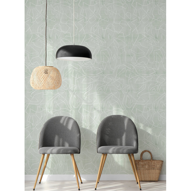 Christylee Peel & Stick Abstract Roll,  2' W x 18' H, Sage