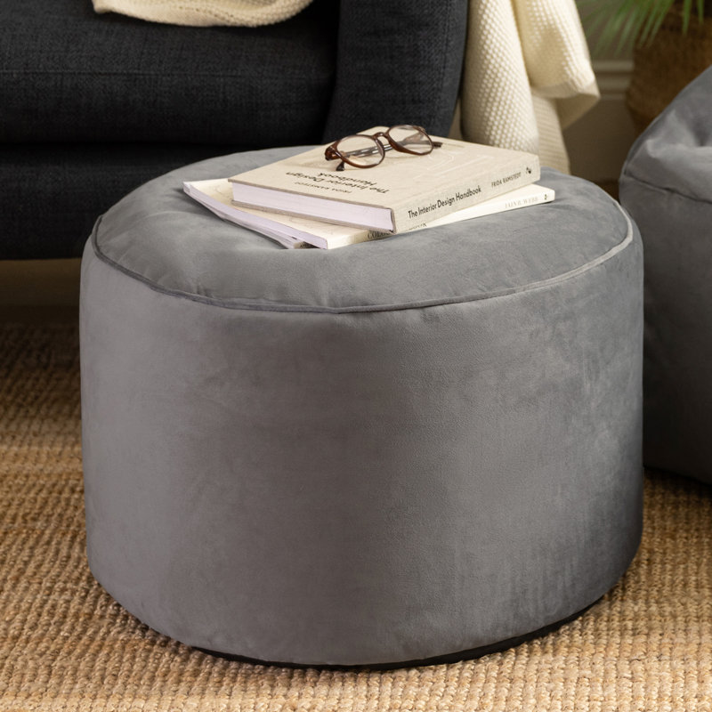 Milano Velvet Footstool, Charcoal Grey