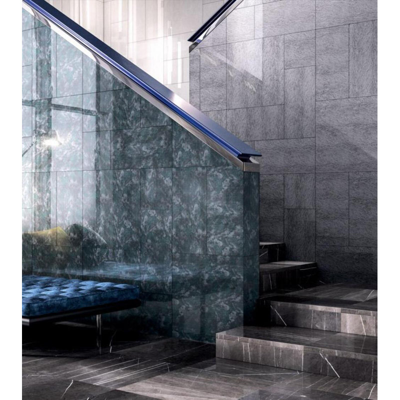 Tela White 7.75" x 23.38" Decorated Glass Tile