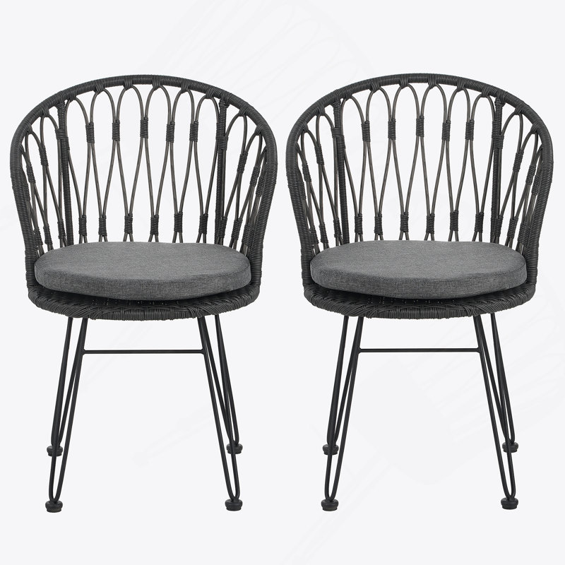 CHAISE, 2PCS avec 2 coussins, gris