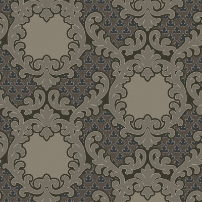 Shadow Leaf Damask - Tapestry Tones Wallpaper