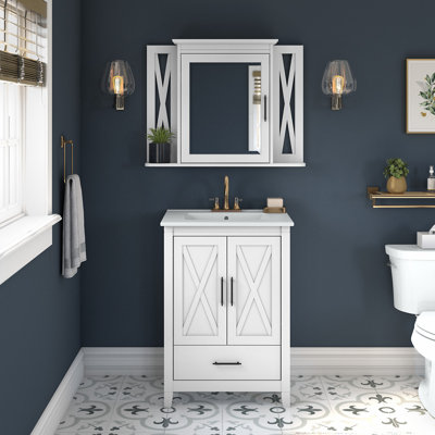 Edion Single Bathroom Vanity with Ceramic Top