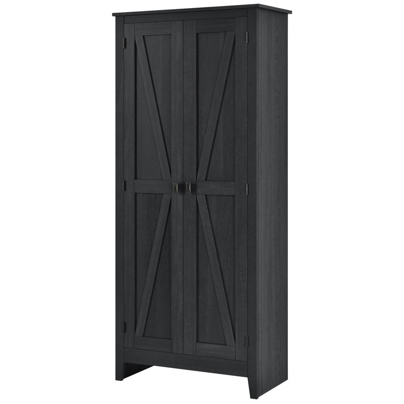 Armoire de rangement à 4 tablettes de 31,5 po de largeur Quast, Chêne noir