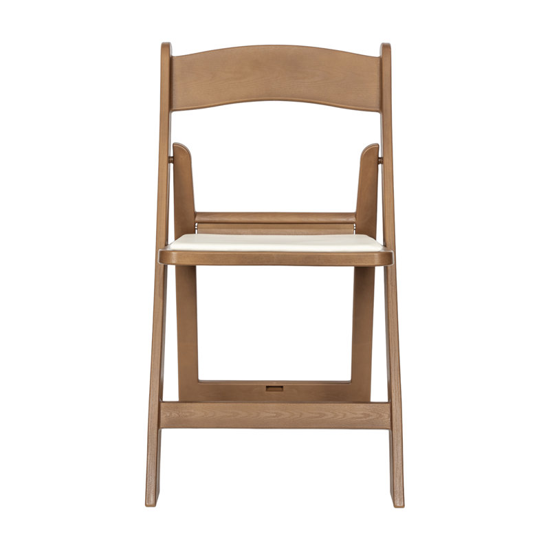 Hercules Resin Folding Chair - 800LB Weight Capacity Event Chair, Chestnut/Beige