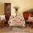 Orange Floral Linen Rectangle Tablecloth 55"X71", Wrinkle Resistant For Thanksgiving Dining