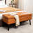 43.3" W X 17.7" Bedroom Bench With Storage: Brown Leather And Thickened Board Storage For Entryway: 43.3"X17.7" Leather, Versatile Use