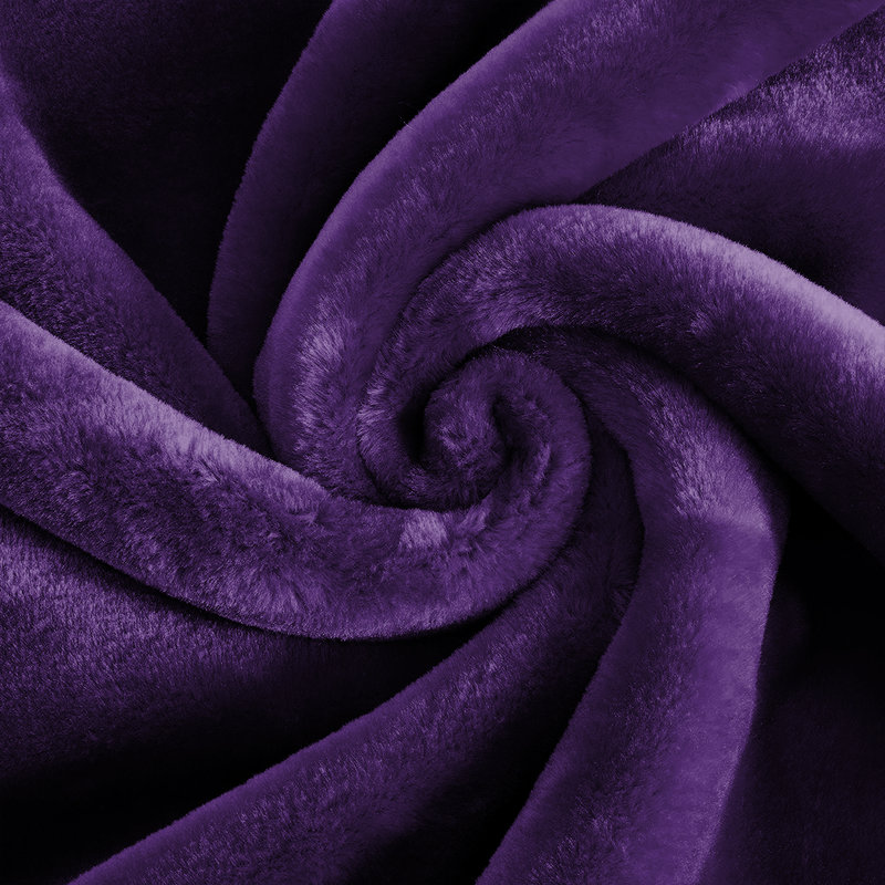 Couverture polaire en fausse fourrure de vison de luxe - peluche douce et réversible pour lit et canapé, Grand lit, Mauve