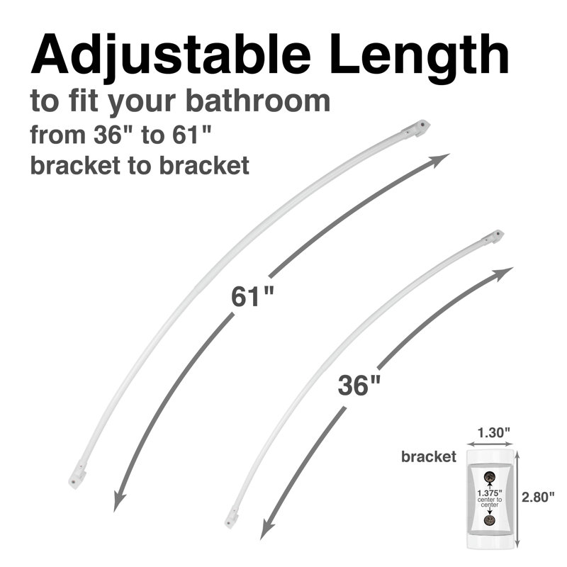 Tringle à rideau de douche 38 po, Blanc