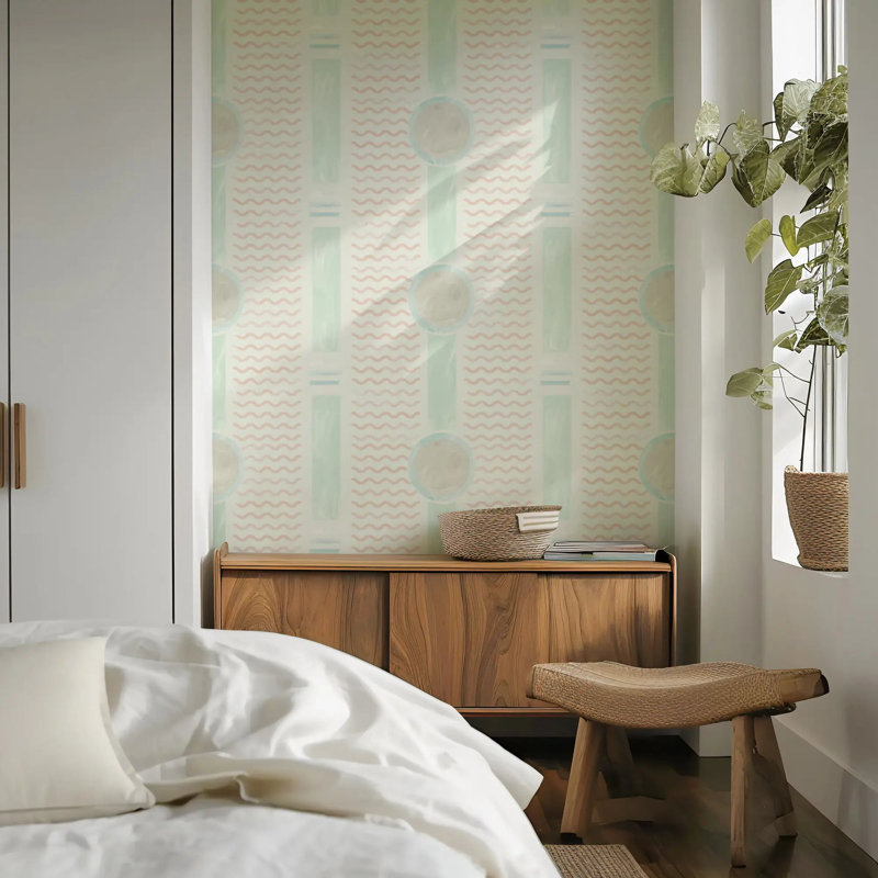 South Beach Facade - Wallpaper, South Beach Teal, Peel & Stick, Self-adhesive