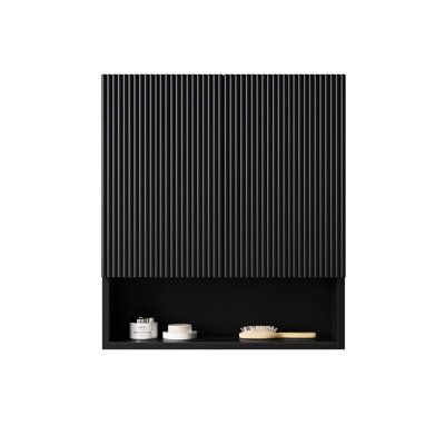 Bathroom Cabinet 26", With Doors & Shelf, Black Over Toilet Storage For Different Spaces Multiple Rooms