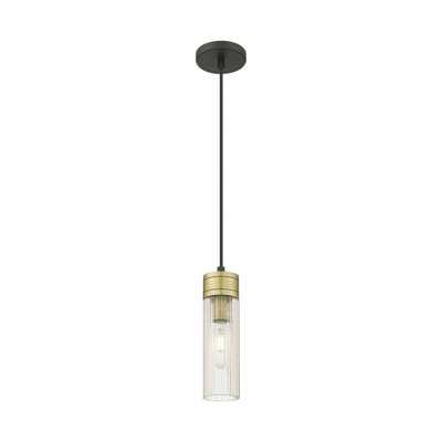 Ballston - Maliyah - Mini-luminaire suspendu à cordon 3 po avec abat-jour en H 8 po - Finition cuivre antique - Abat-jour tourbillon déco