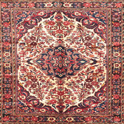Tapis décoratif rouge à motif oriental Myah