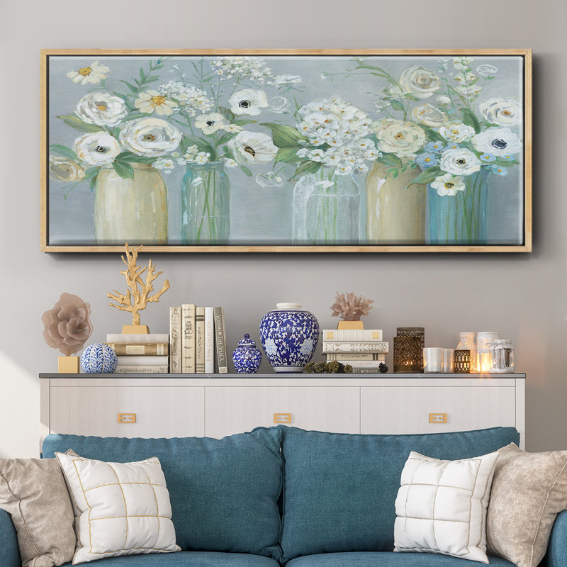 Blooming Meadow Beauties - Toile encadrée, H 12 po x l 30 po