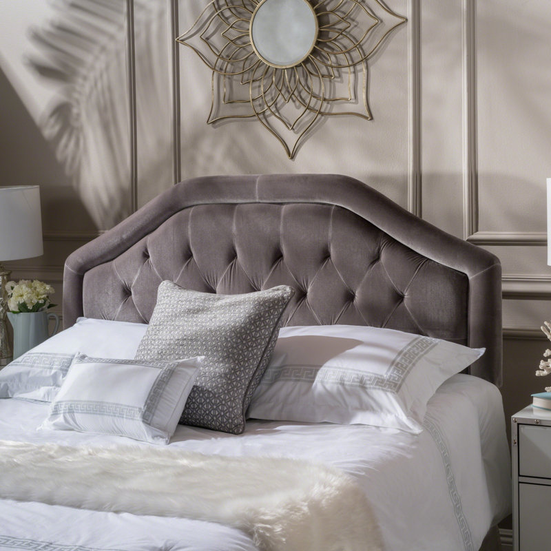 Tête de lit rembourrée Lemaster Panneau, Gris, Grand