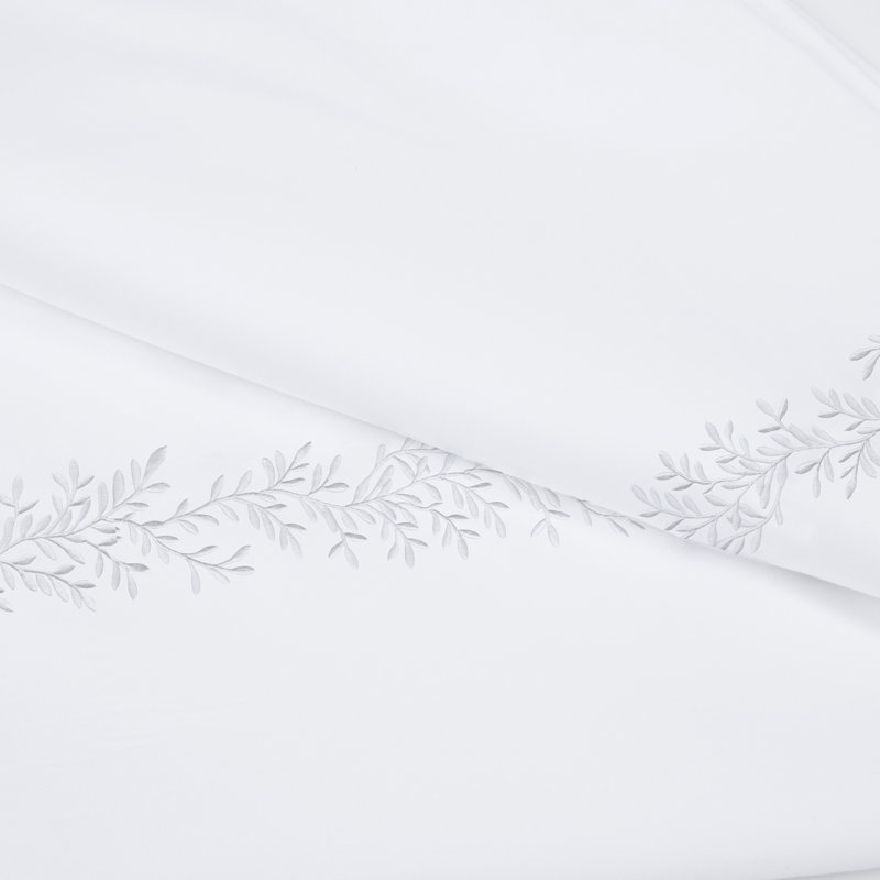 Canberra Floral Sheet Set, King Sheet Set with 2 Pillowcases, White