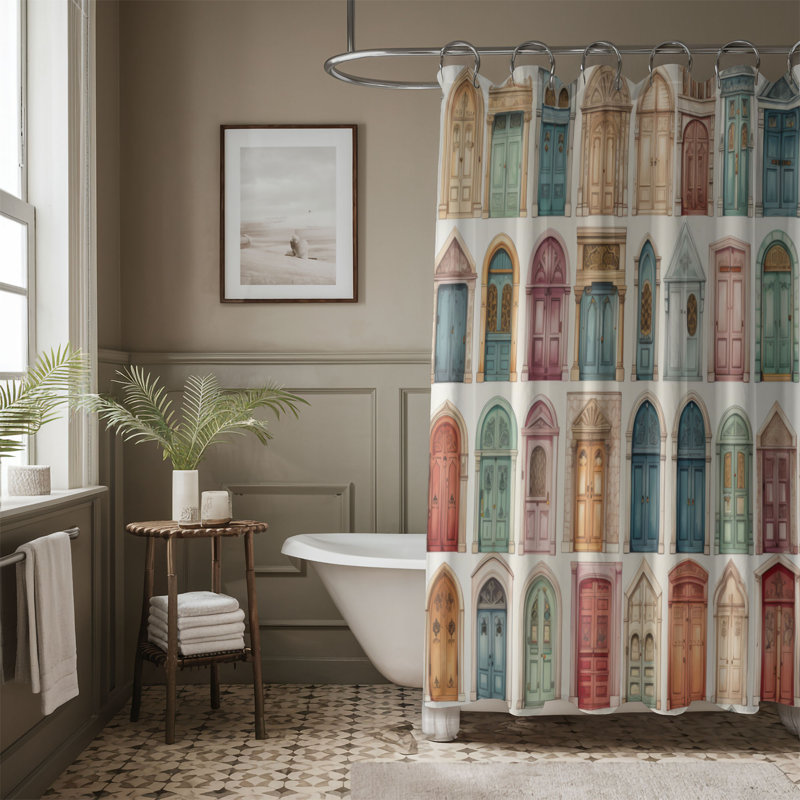 Rideau de douche Mahya, H 74 po x l 71 po