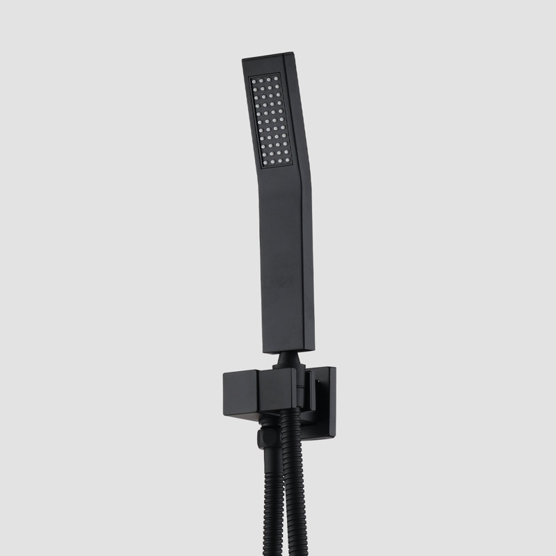 Matte Black Ceiling Shower In 10" & Handheld - Brass, Simulates Natural Rainfall, Self-Cleaning Nozzle, Meets American Standard Pipe Connections Mounted Head Handheld, Produces Experience, Matches