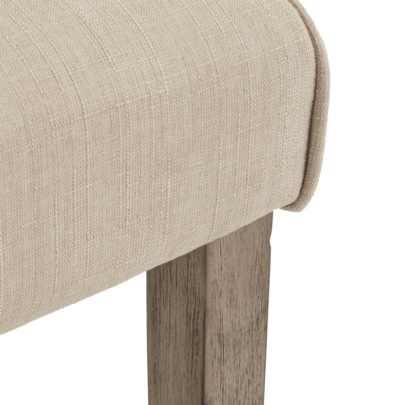 Chaise d'appoint rembourrée Dukinfield, Lin beige, Naturel