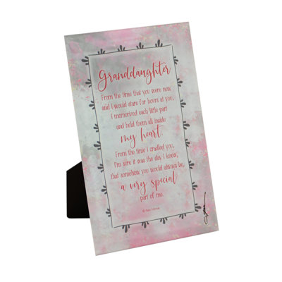 Granddaughter Glass Plaque with Easel - 6"x9"
