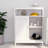 White Bathroom Floor Cabinet With Double Shutters, Dependable , Painting, Generous Storage, Simple Assembly Procedure Smooth Large Required