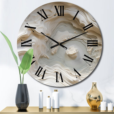 Horloge murale surdimensionnée en spirale crème