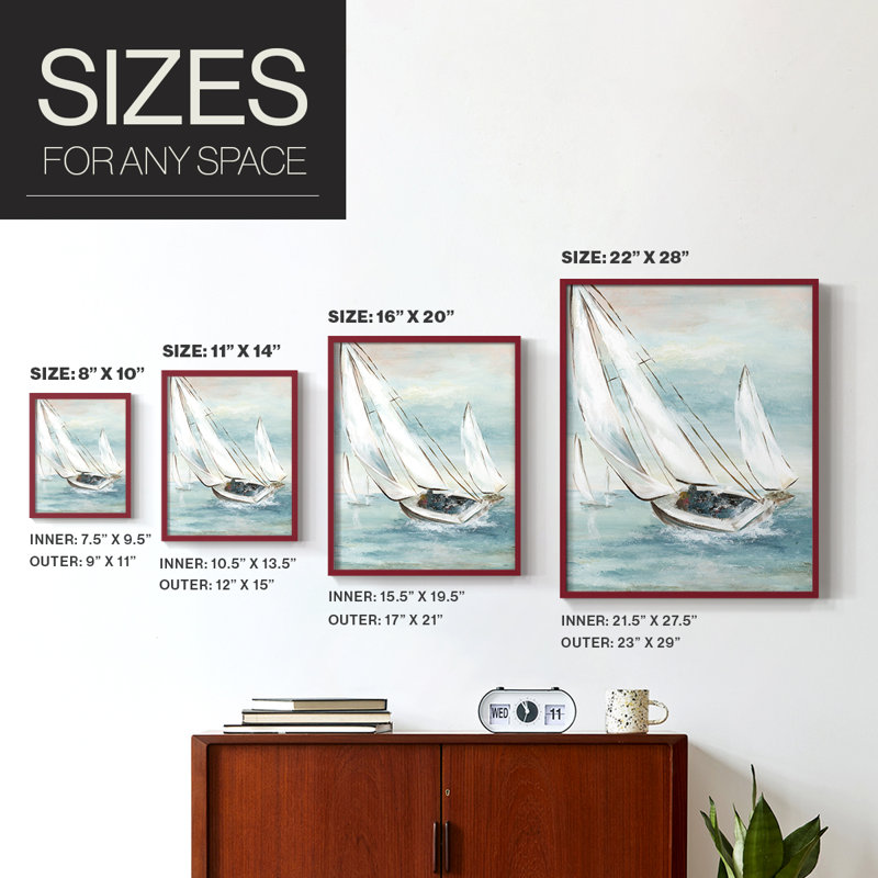 Catching Wind Framed Print - Solid Wood, Red Single Picture Framed, 10" H x 8" W