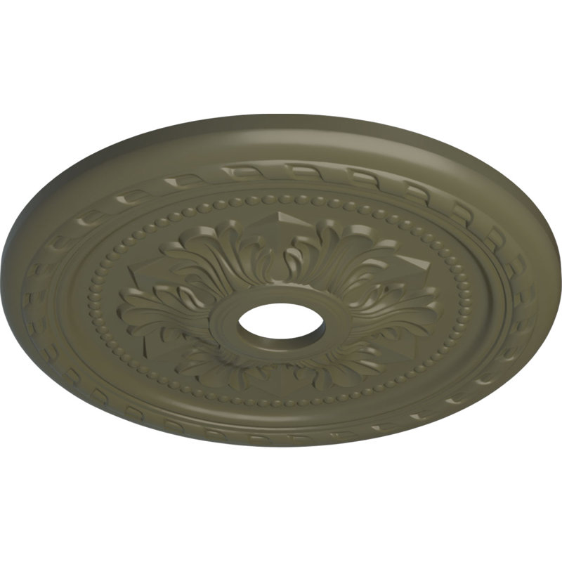 Médaillon de plafond palmetto 23 5/8 po x P 3 5/8 po x P 1 5/8 po (convient aux auvents jusqu'à 3 5/8 po), Tortue peinte