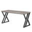 Bureau d'écriture moderne de 55 po avec pieds en métal en forme de Z, bureau d'ordinateur robuste pour bureau à domicile ou bureau, bureau en bois gris rustique, surface de travail spacieuse et cadre robuste, bois brun