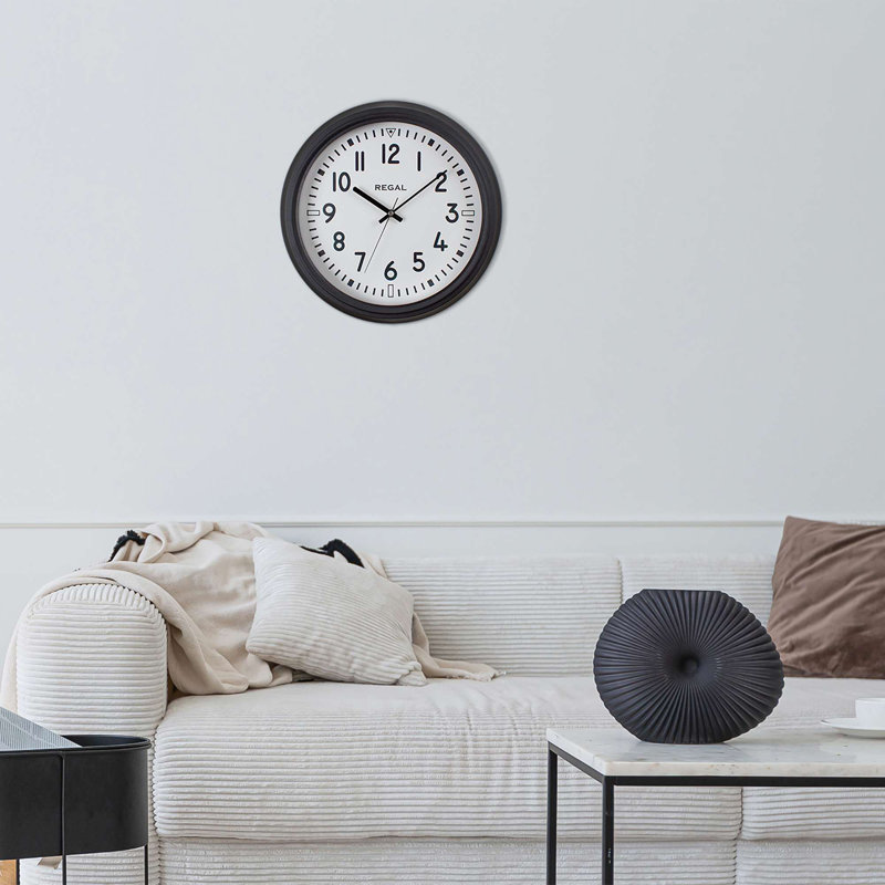 Stylish Decorative Metal Wall Clock, 15.7 x 15.7 inches | 90% Metal / 10% Glass, Silent Sweep Movement | Elegant Black Design Perfect for Living Room, Office & Kitchen Décor, Modern & Functional Home Accent