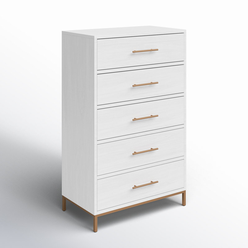 Marino 30'' W 5 - Drawer Dresser, White