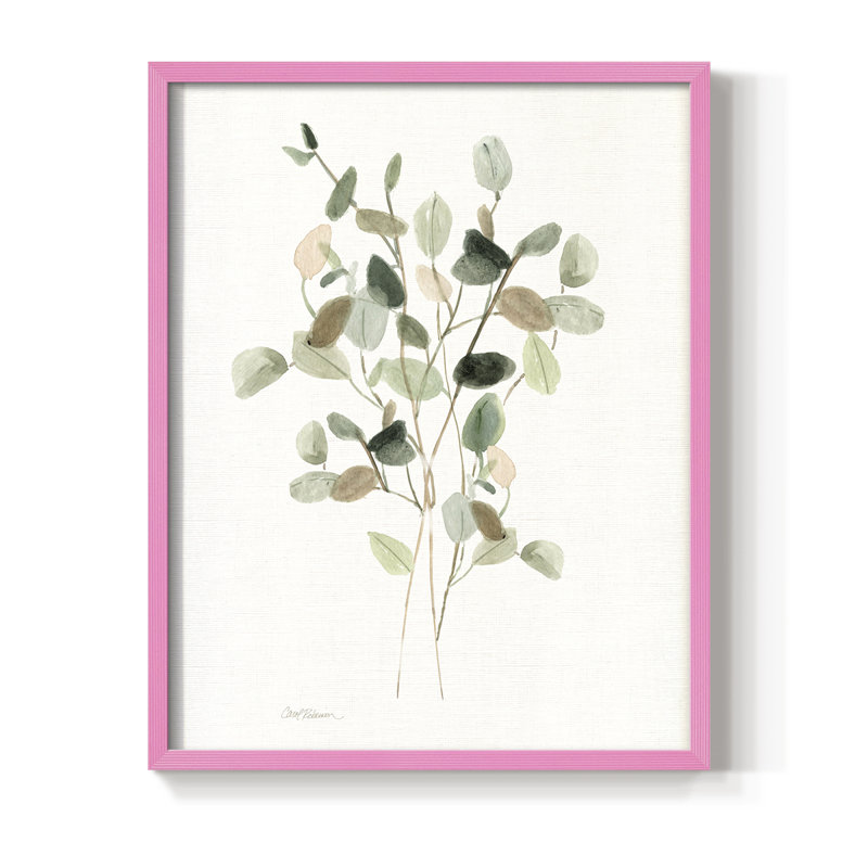 «Leafy Botanical I», reproduction encadrée - bois massif, Rose, H 11 po x l 9 po