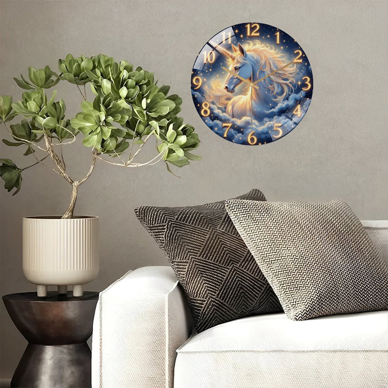 Horloge murale en forme de licorne